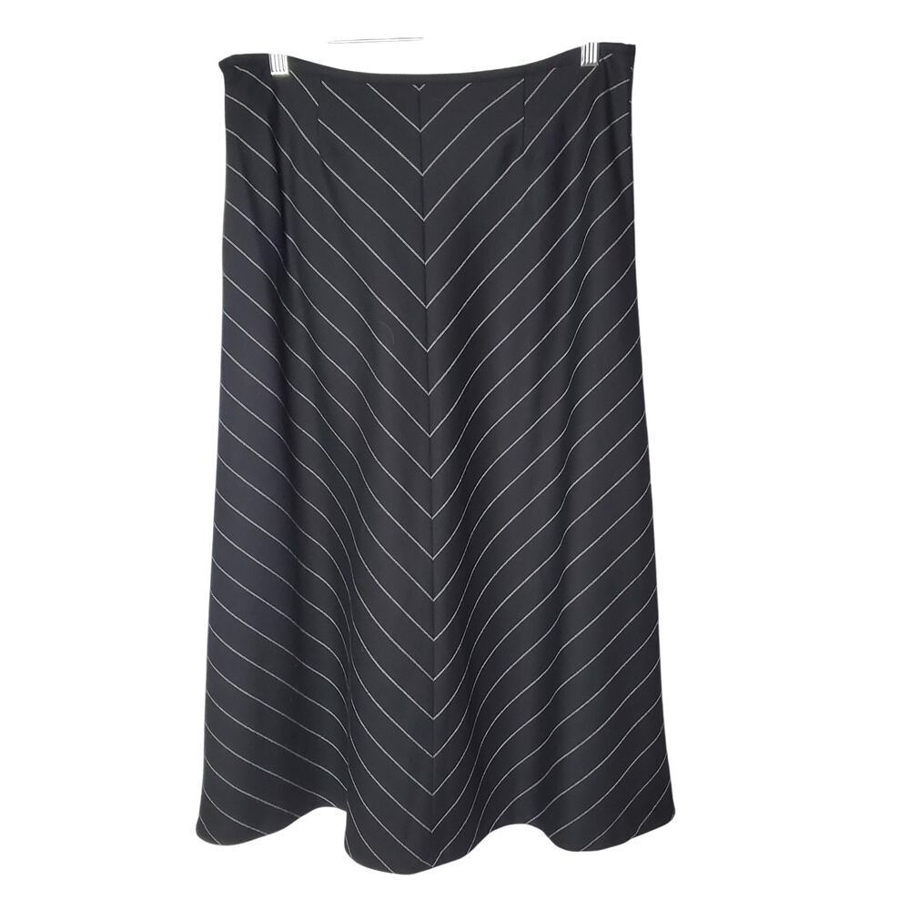 ✨ Talbots Petite Pinstripe Wool Blend A-Line Midi Skirt 6P